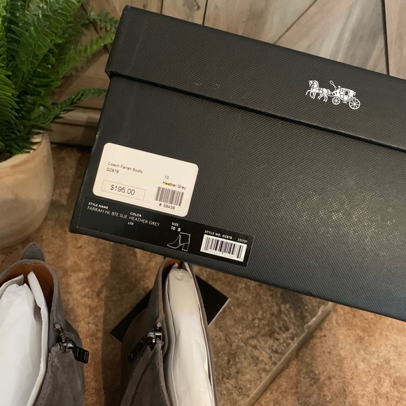 Coach Farrah Grey Suede Booties - Picture 8 of 9